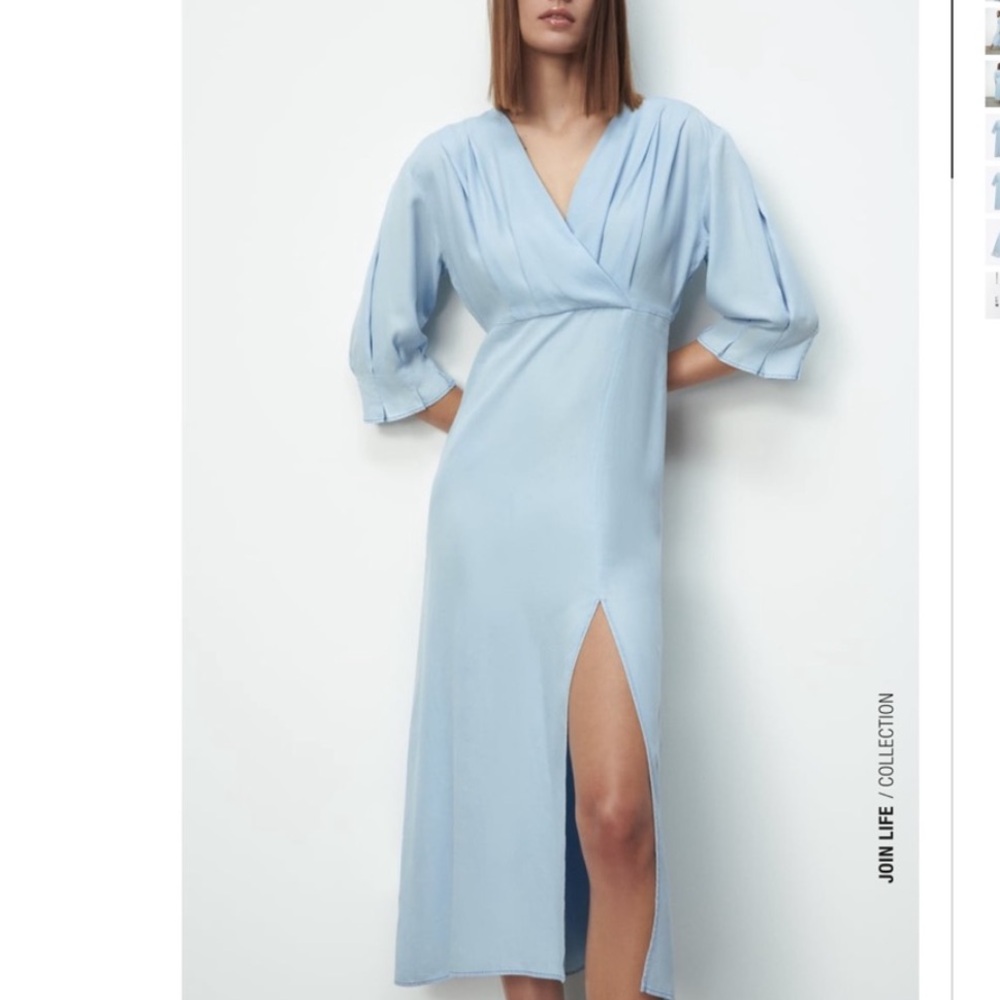 NWT Zara blue midi dress